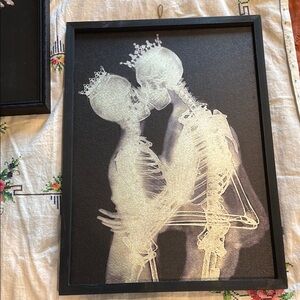 Framed Skeleton Couple Art Print